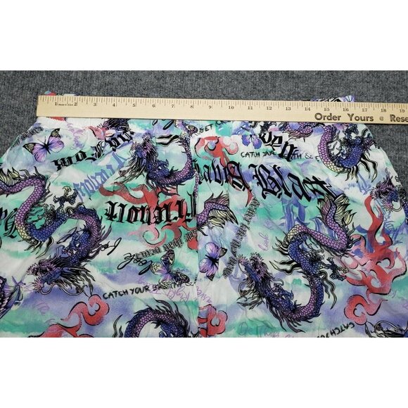 Rue21 Shorts Womens Plus 2X Multicolor Dragon Butterfly High Rise Pull On New - Picture 5 of 11